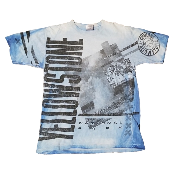 oneita Other - Vintage All Over Print Yellowstone T Shirt